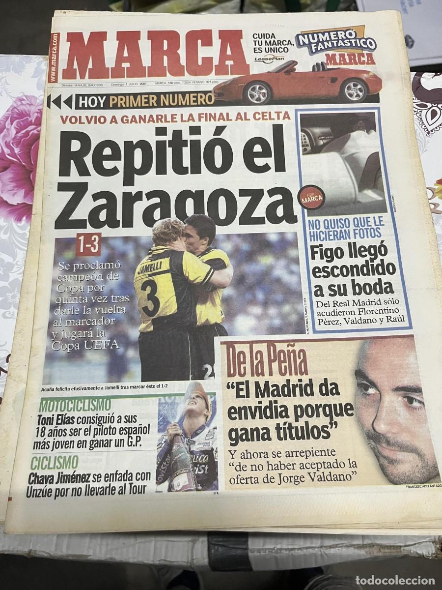 Coleccionismo deportivo: MARCA (1-7-2001) CAMPEON FINAL COPA DEL REY ZARARAGOZA 3-1 CELTA VIGO FIGO DE LA PE&Ntilde;A