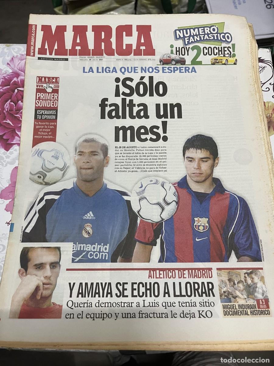 Coleccionismo deportivo: MARCA (25-7-2001) ZIDANE SAVIOLA LESION AMAYA ATLETICO MADRID MIGUE INDURAIN