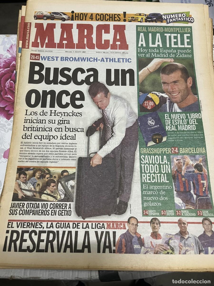 Coleccionismo deportivo: MARCA (1-8-2001) HOY WEST BROMWICH ATHLETIC BILBAO ZIDANE REAL MADRID MONTPELLIER