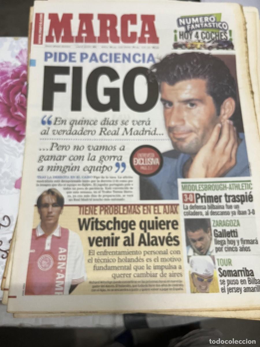 Coleccionismo deportivo: MARCA (6-8-2001) LUIS FIGO WITSCHGE POSIBLE FICHAJE ALAVES AJAX MIDDLESBROUGH 3-0 ATHLETIC