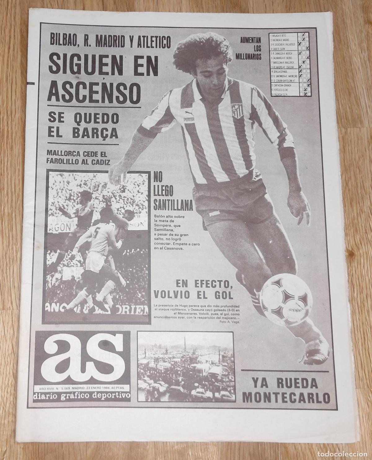 Coleccionismo deportivo: DIARIO AS 1983 LIGA 83 84 HUGO SANCHEZ - RACING SANTANDER - CAMPANAL I - RALLY MONTECARLO - BASKET