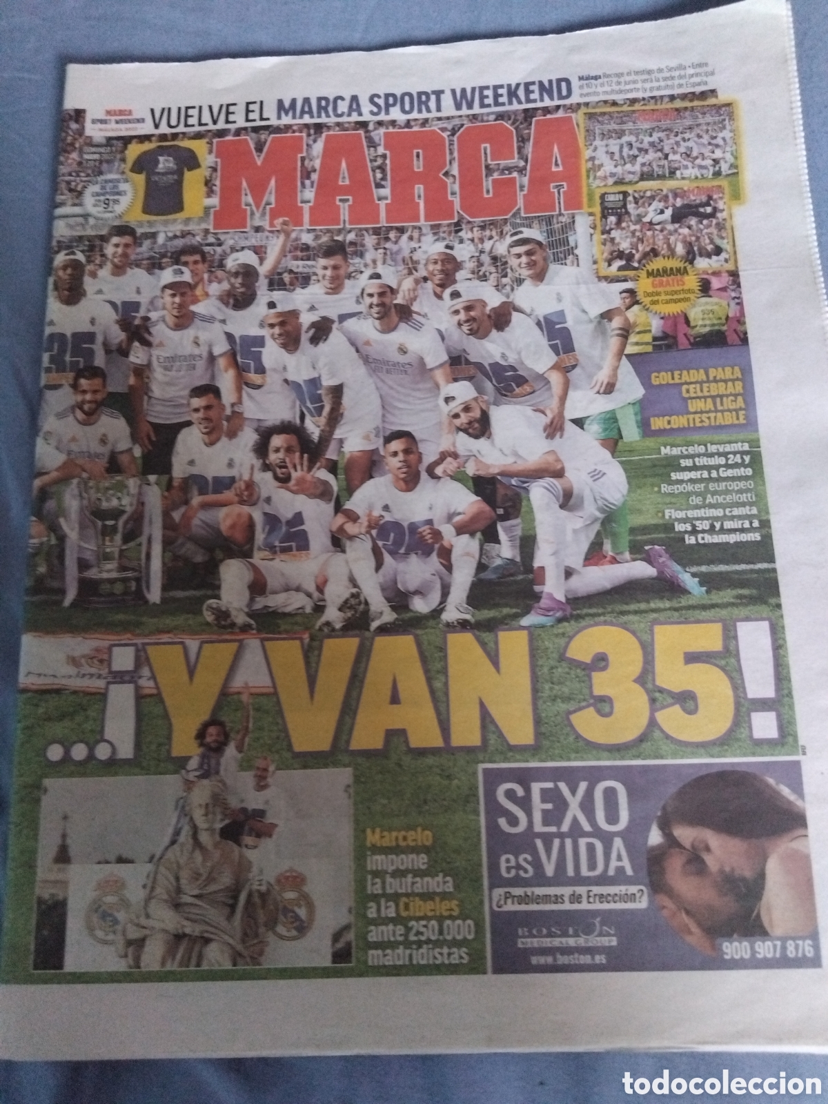Coleccionismo deportivo: Periodico R.Madrid campe&oacute;n liga 35. 2022