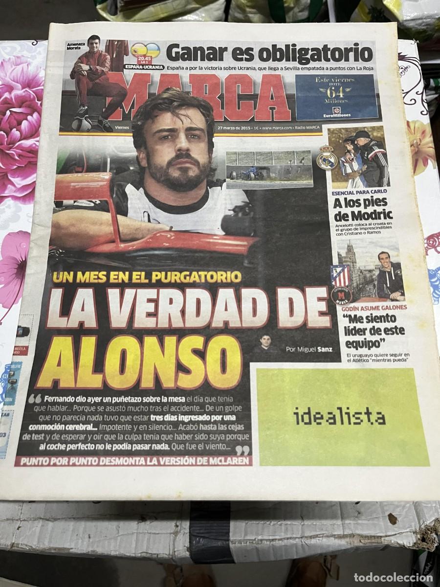 Coleccionismo deportivo: MARCA (27-3-2015) FORMULA 1 FERNANDO ALONSO HOY ESPA&Ntilde;A UCRANIA MODRIC GODIN