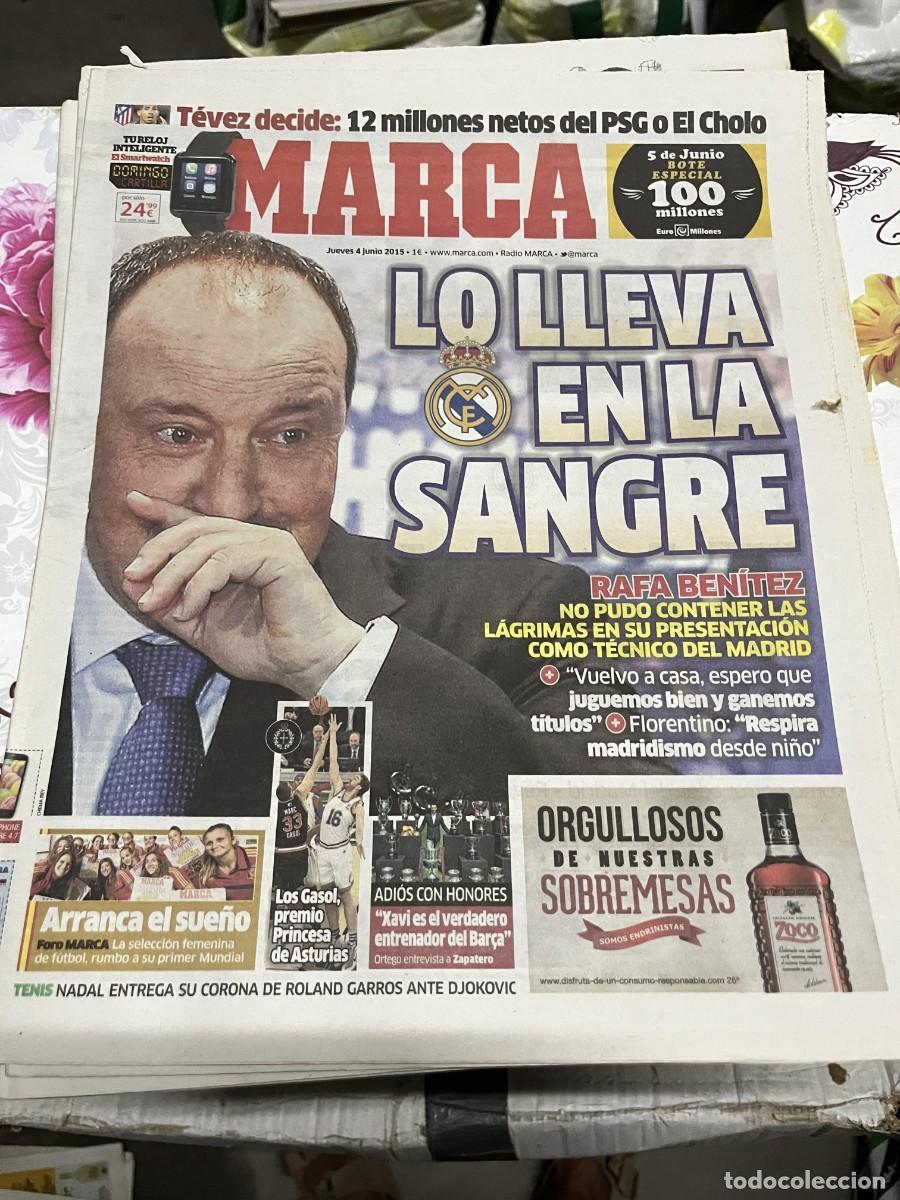 Coleccionismo deportivo: MARCA (4-6-2015) RAFA BENITEZ REAL MADRID TEVEZ PSG HERMANOS GASOL