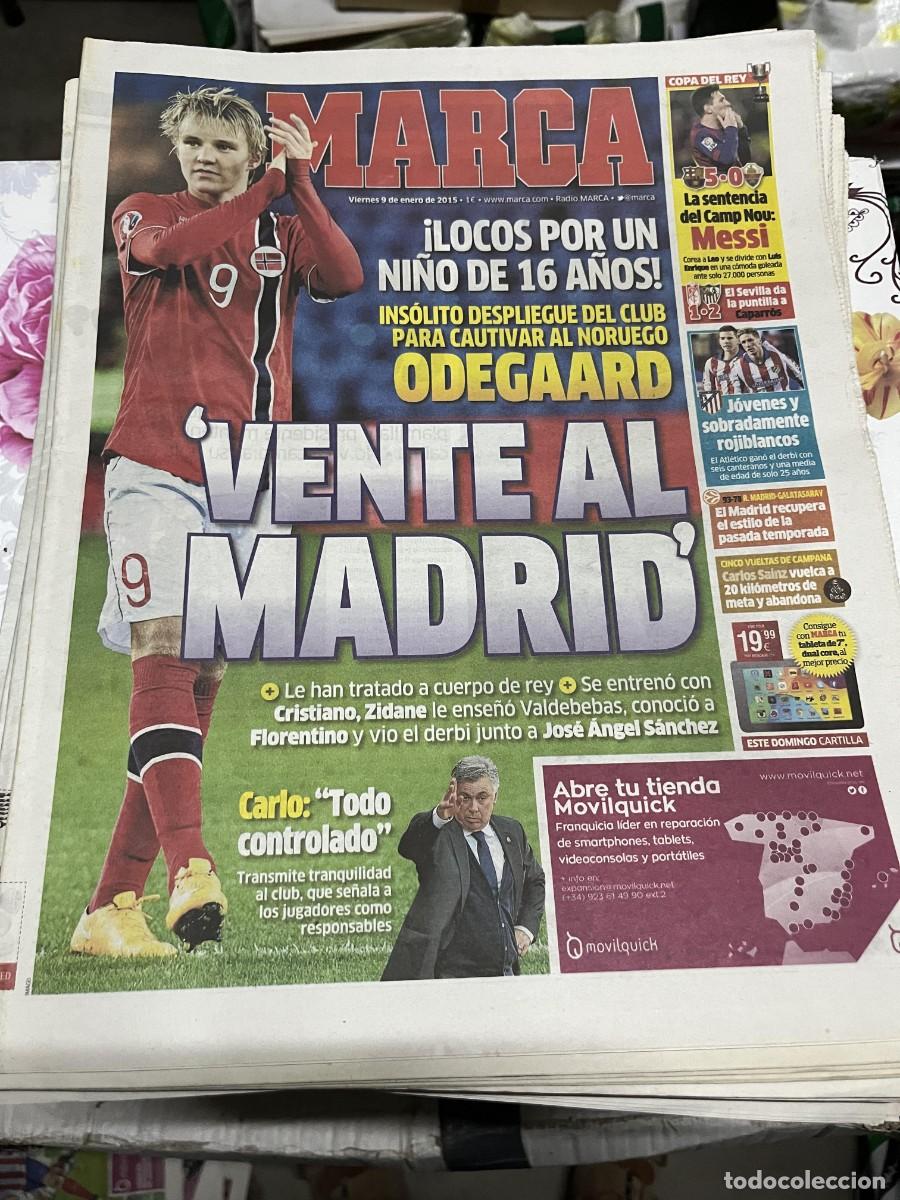 Coleccionismo deportivo: MARCA (9-1-2015) POSIBLE FICHAJE REAL MADRID ODEGAARD CARLO ANCELOTTI BARCELONA 5-0 ELCHE MESSI