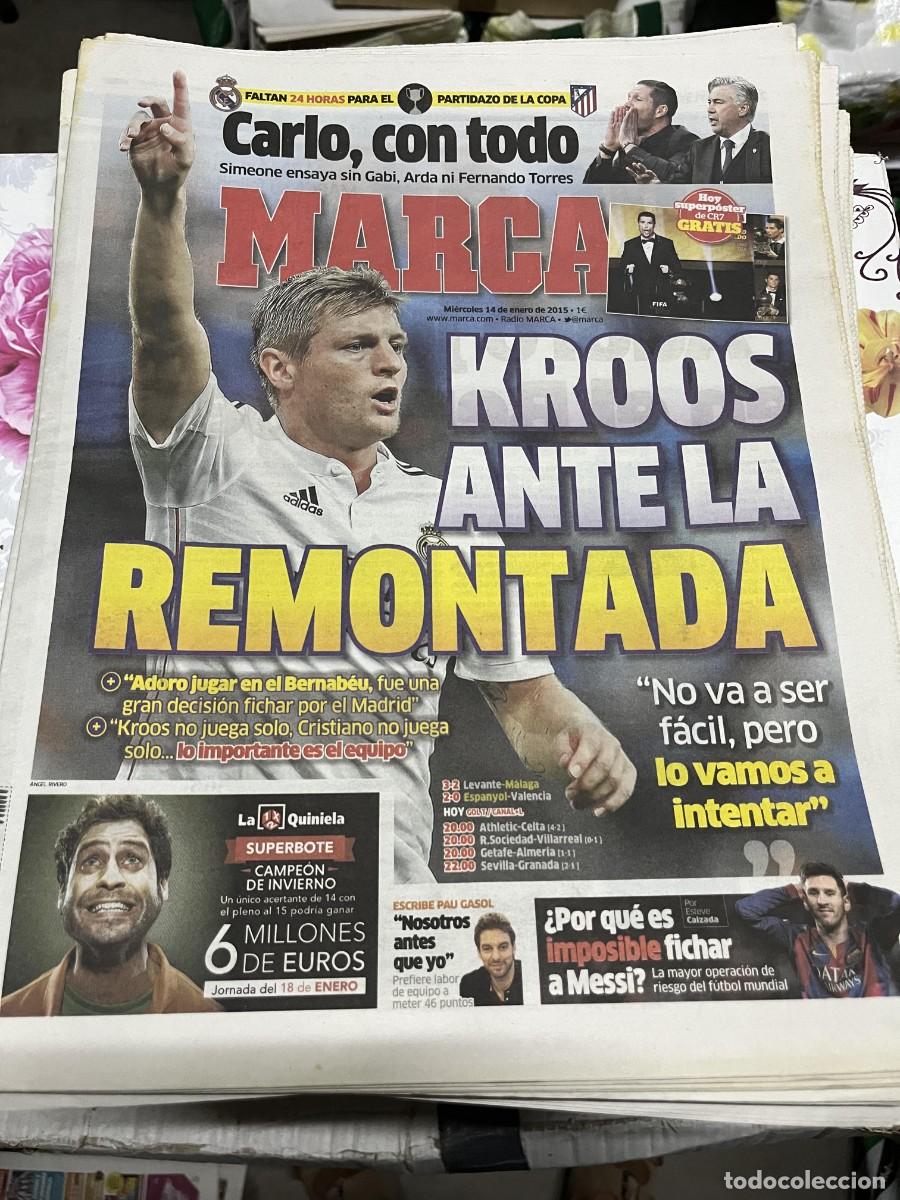 Coleccionismo deportivo: MARCA (14-1-2015) ANCELOTTI KROOS COPA REAL MADRID ATLETICO MADRID