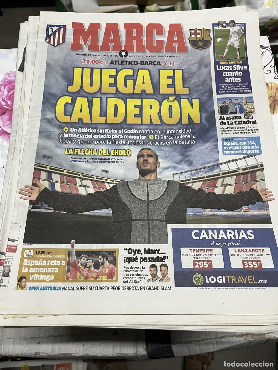 Coleccionismo deportivo: MARCA (28-1-2015) HOY COPA ATLETICO MADRID BARCELONA GRIEZMANN LUCAS SILVA