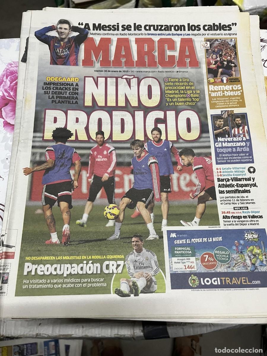 Coleccionismo deportivo: MARCA (30-1-2015) LIONEL MESSI BALONMANO ESPA&Ntilde;A FRANCIA GIL MANZANO ODEGAARD REAL MADRID