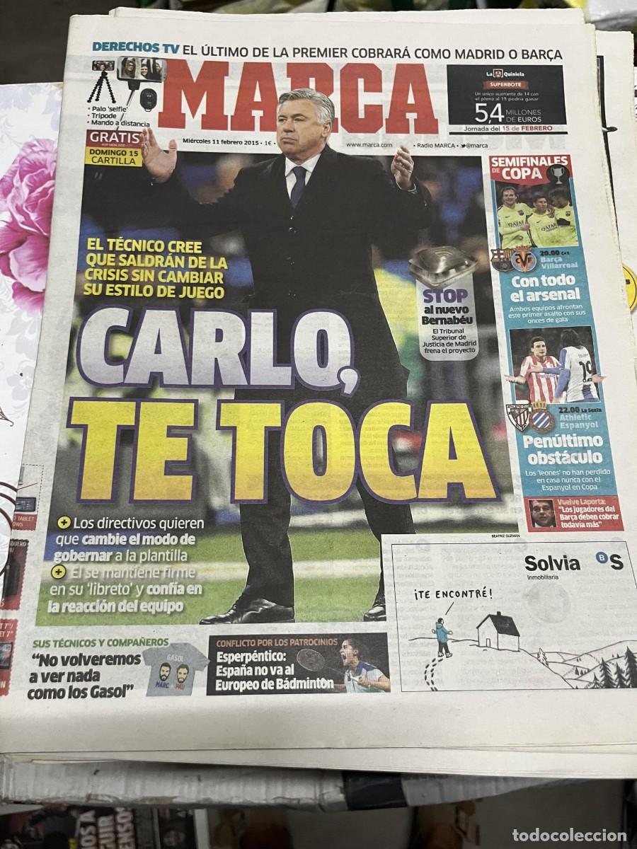 Coleccionismo deportivo: MARCA (11-2-2015) ANCELOTTI DERECHOS TV HOY COPA BARCELONA VILLARREAL ATHLETIC ESPANYOL