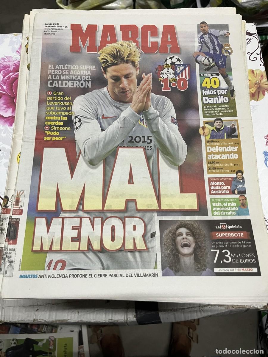 Coleccionismo deportivo: MARCA (26-2-2015) CHAMPIONS BAYER LEVERKUSEN 1-0 ATLETICO MADRID FERNANDO TORRES DANILO