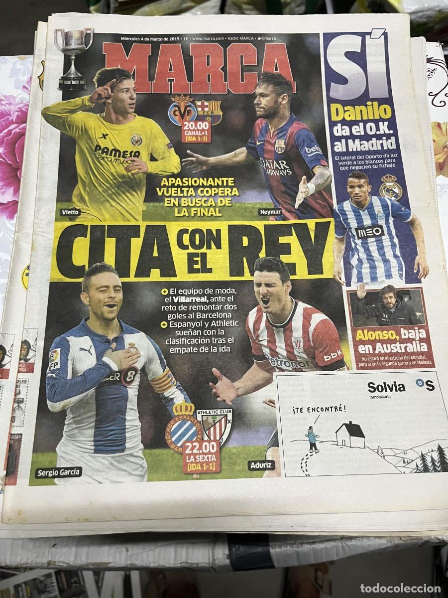 Coleccionismo deportivo: MARCA (4-3-2015) HOY COPA REY VILLARREAL BARCELONA ESPANYOL ATHLETIC BILBAO FERNANDO ALONSO
