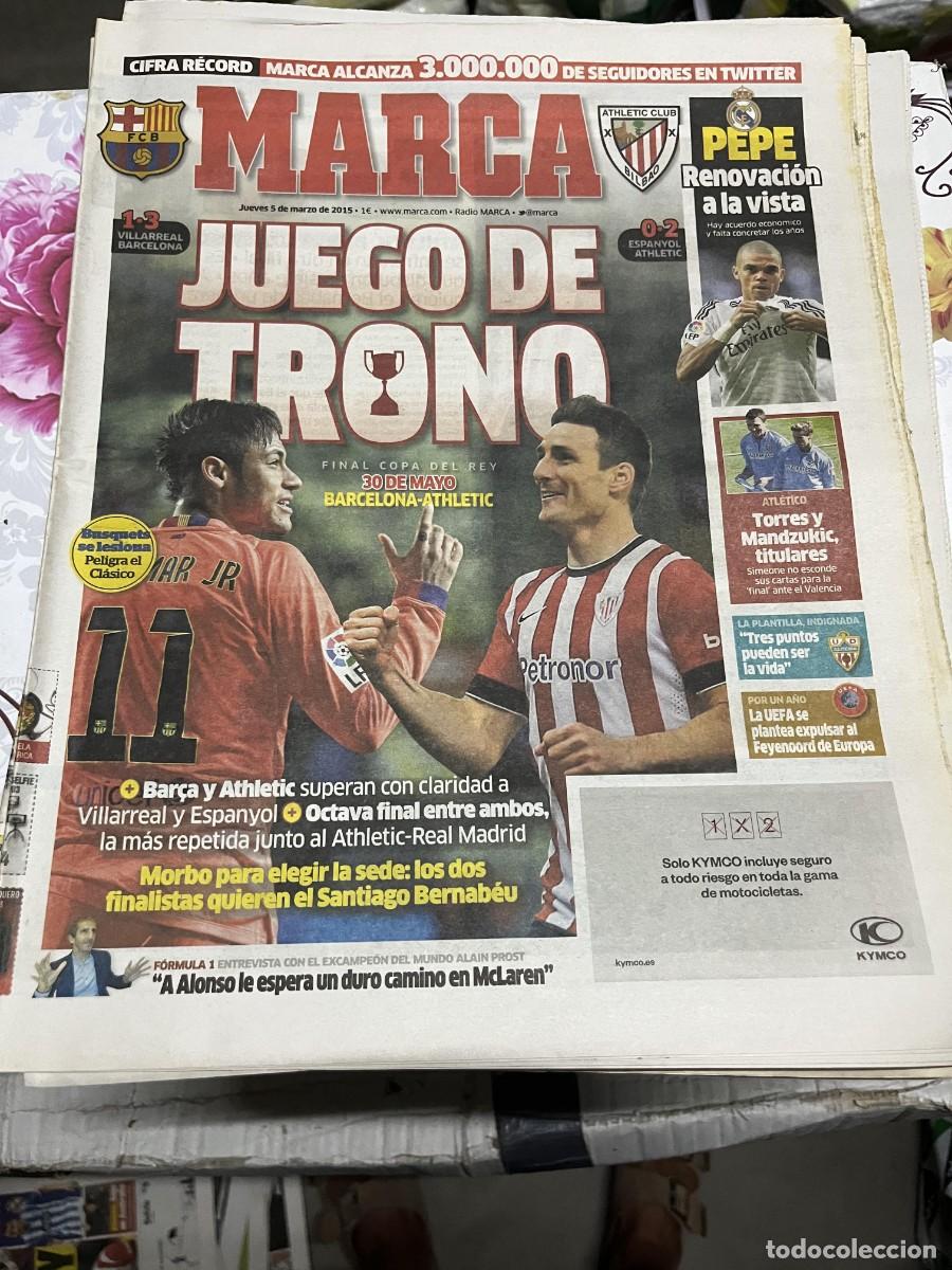 Coleccionismo deportivo: MARCA (5-3-2015) COPA REY VILLARREAL 1-3 BARCELONA ESPANYOL 0-2 ATHLETIC BILBAO NEYMAR URZAIZ