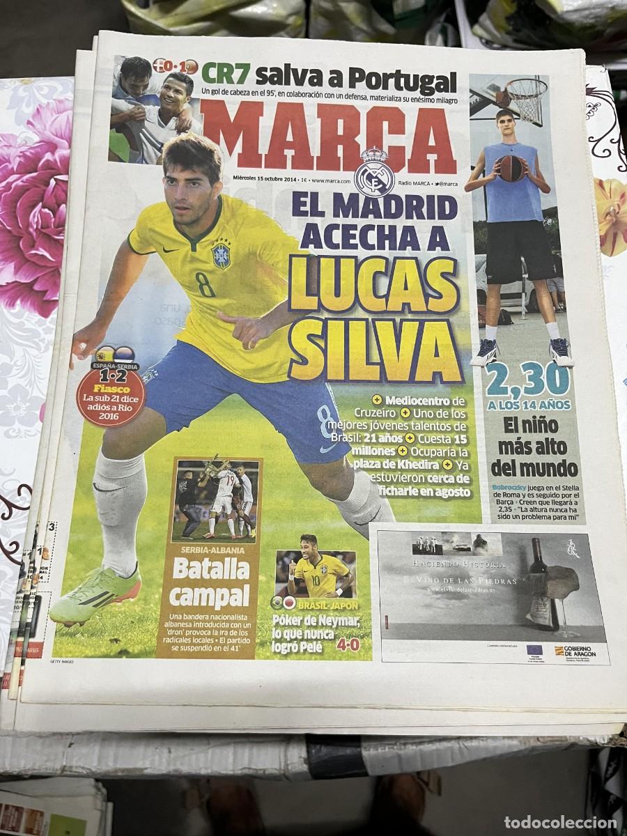Coleccionismo deportivo: MARCA (15-10-2014) POSIBLE FICHAJE LUCAS SILVA REAL MADRID DINAMARCA 0-1 PORTUGAL BOBROCZKY