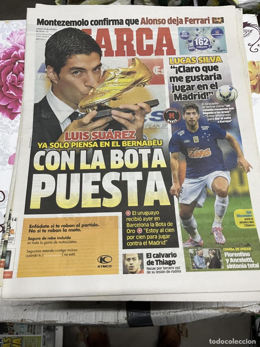 Coleccionismo deportivo: MARCA (16-10-2014) BOTA DE ORO LUIS SUAREZ LUCAS SILVA FICHAJE REAL MADRID FERNANDO ALONSO FERRARI
