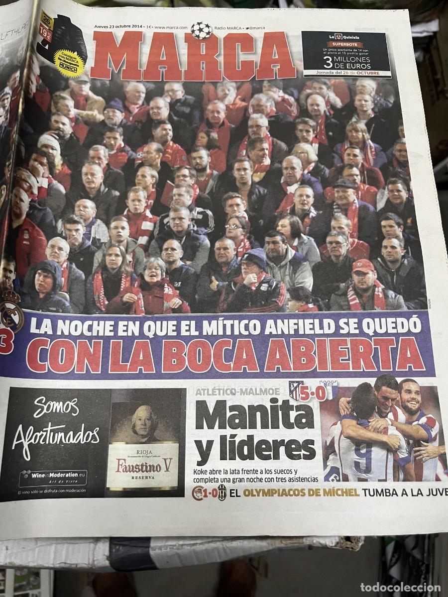 Coleccionismo deportivo: MARCA (23-10-2014) CHAMPIONS LIVERPOOL 0-3 REAL MADRID ATLETICO MADRID 5-0 MALMOE