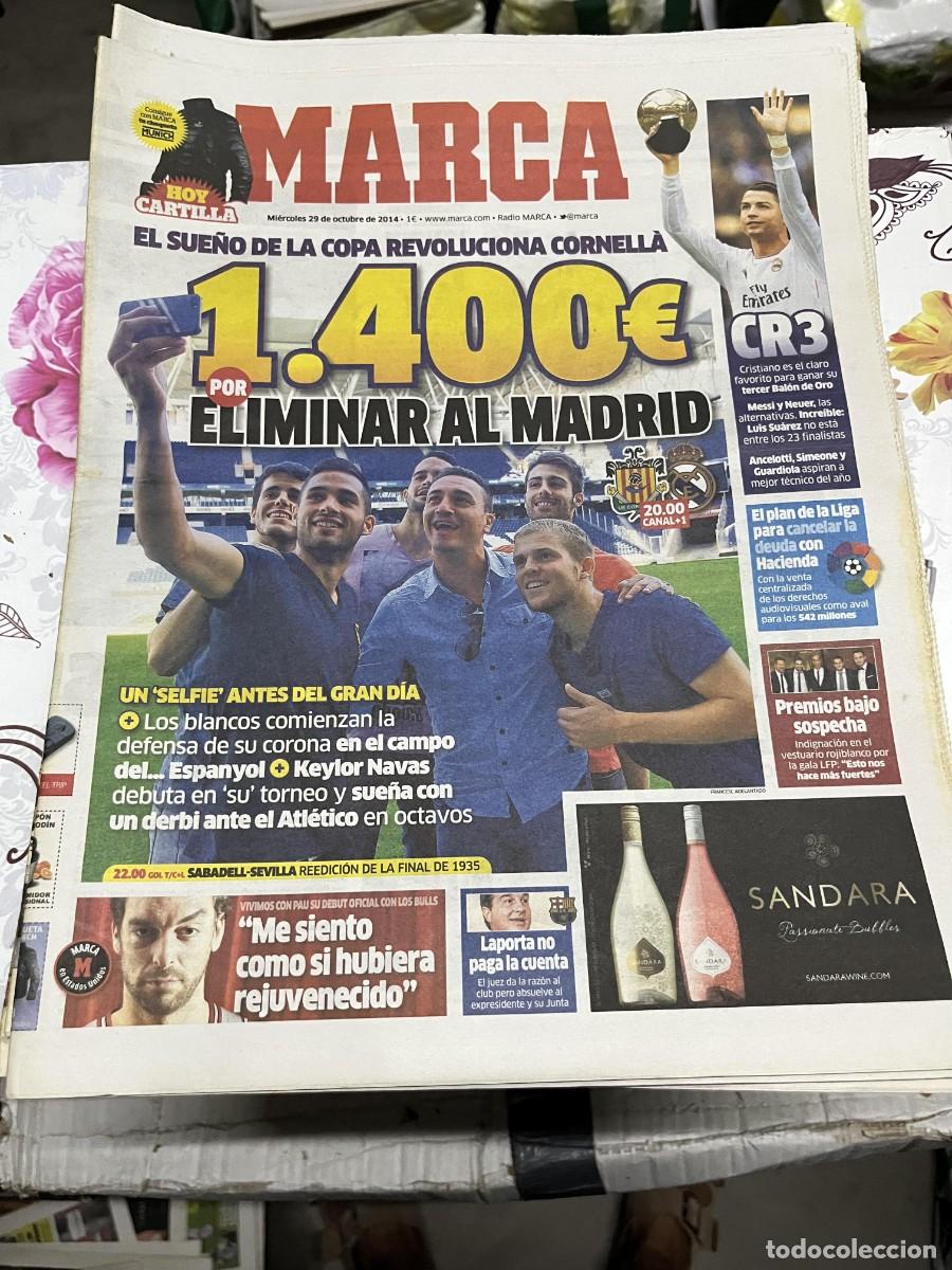 Coleccionismo deportivo: MARCA (29-10-2014) HOY COPA REY SABADELL SEVILLA CORNELLA REAL MADRID