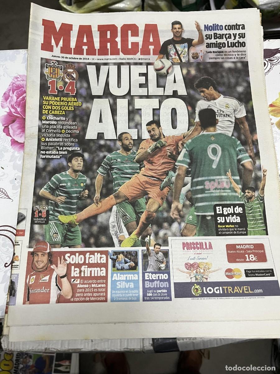 Coleccionismo deportivo: MARCA (30-10-2014) COPA REY SABADELL 1-6 SEVILLA CORNELLA 1-4 REAL MADRID NOLITO CELTA BARCELONA