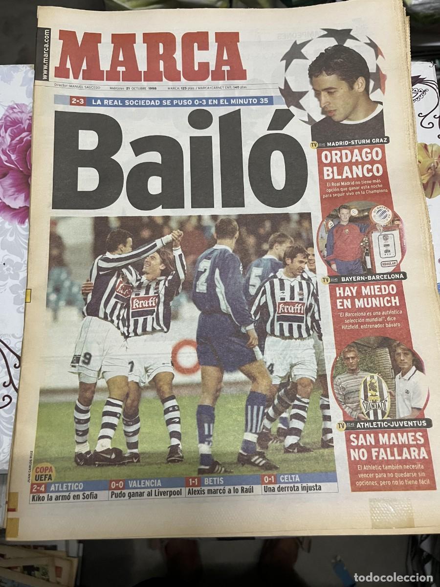 Coleccionismo deportivo: MARCA (21-10-1998) 75 ANIVERSARIO DINAMO MOSCU 2-3 REAL SOCIEDAD REAL MADRID STURM GRAZ