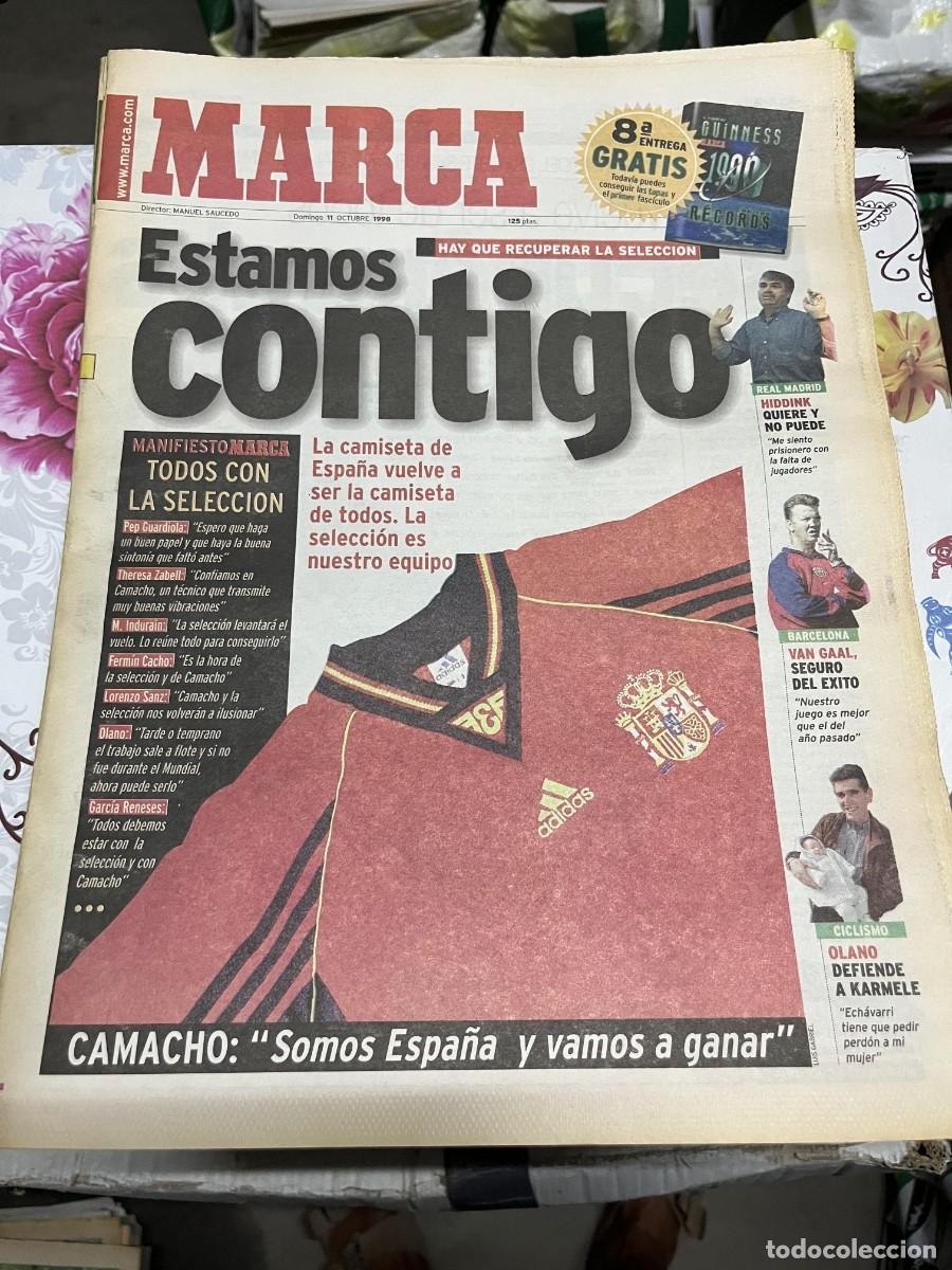 Coleccionismo deportivo: MARCA (11-10-1998) CAMACHO SELECCION ESPA&Ntilde;OLA ESPA&Ntilde;A ISRAEL HIDDINK VAN GAAL ALBERTO OLANO