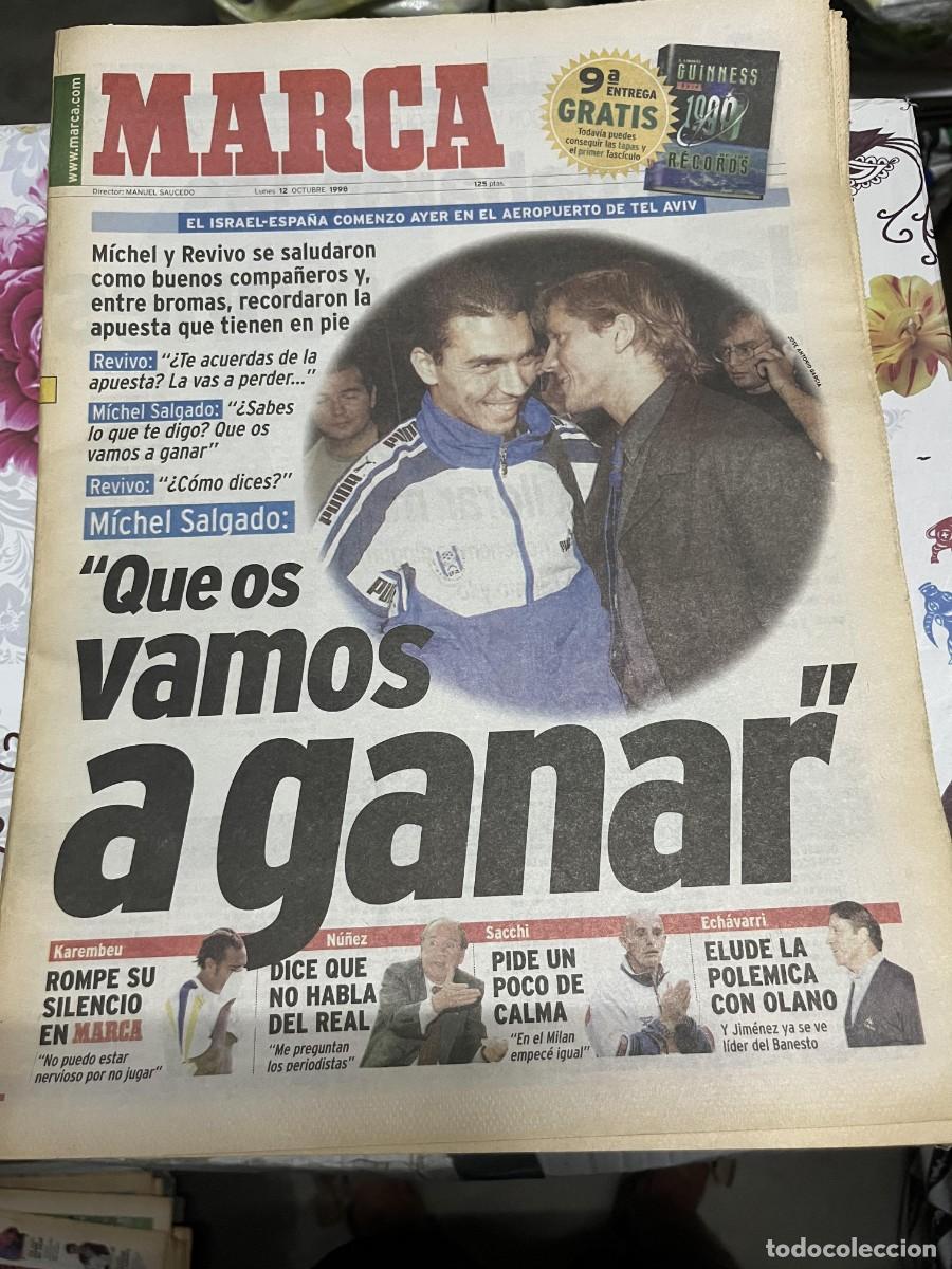 Coleccionismo deportivo: MARCA (12-10-1998) CAMACHO SELECCION ESPA&Ntilde;OLA ESPA&Ntilde;A ISRAEL MICHEL KAREMBEU NU&Ntilde;EZ CARLOS SAINZ