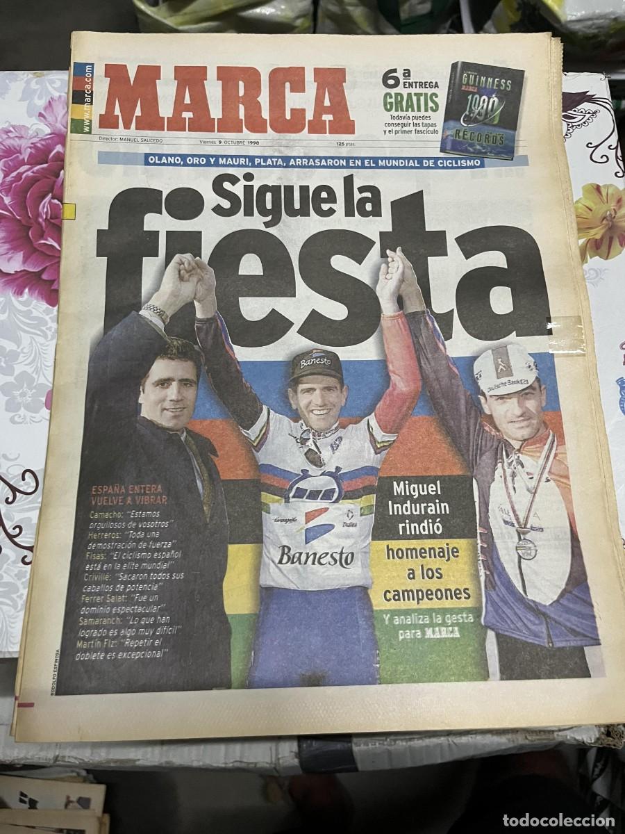 Coleccionismo deportivo: MARCA (9-10-1998) MEDALLA ORO OLANO PLATA MAURI MUNDIAL CICLISMO INDURAIN BANESTO
