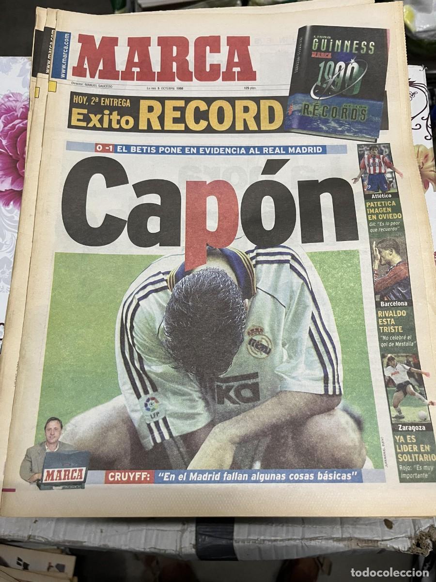 Coleccionismo deportivo: MARCA (5-10-1998) REAL MADRID 0-1 BETIS OVIEDO 3-1 ATLETICO KIKO RIVALDO JORNADA LIGA