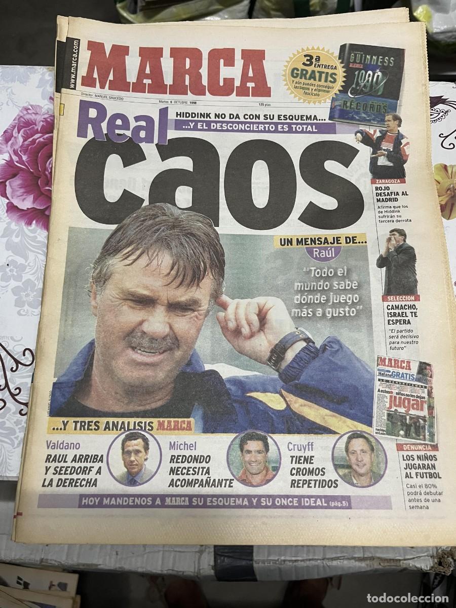 Coleccionismo deportivo: MARCA (6-10-1998) HIDDINK RAUL GONZALEZ REAL MADRID BARCELONA SACCHI CAMACHO ESPA&Ntilde;A