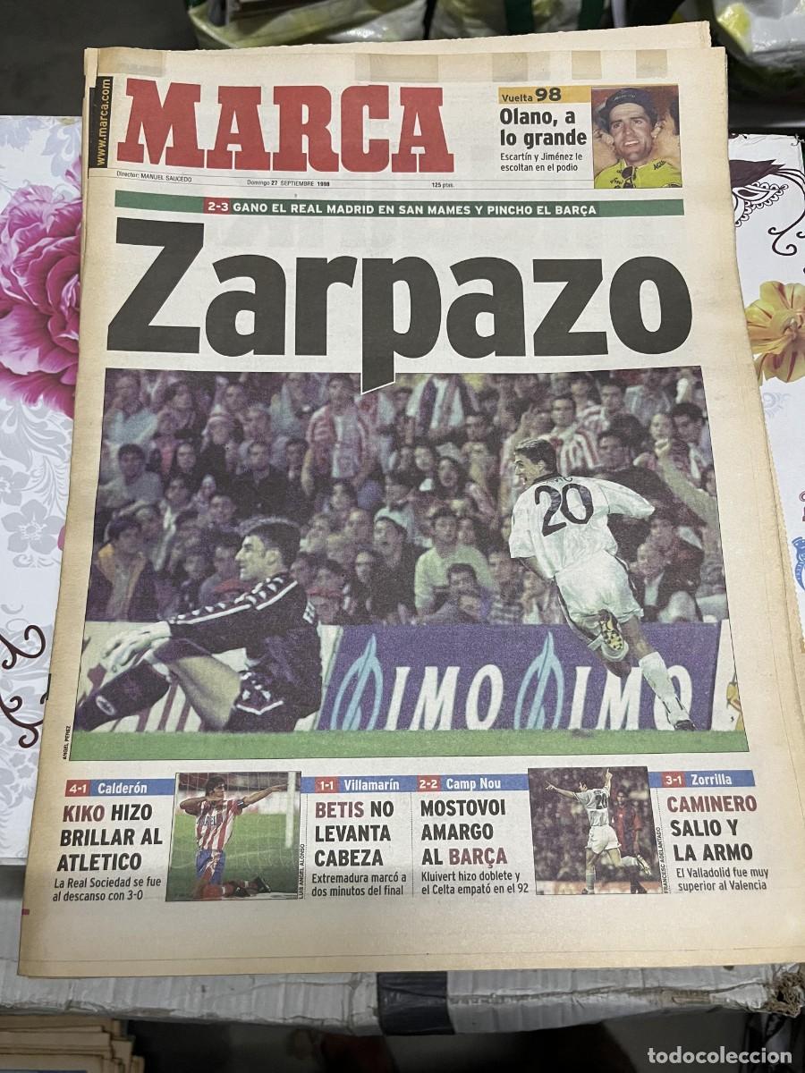Coleccionismo deportivo: MARCA (27-9-1998) ATHLETIC BILBAO 2-3 REAL MADRID ATLETICO 4-1 REAL SOCIEDAD BARCELONA 2-2 CELTA