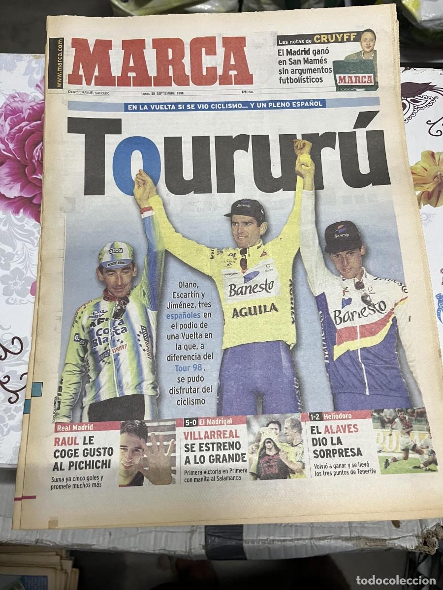 Coleccionismo deportivo: MARCA (28-9-1998) CRUYFF OLANO ESCARTIN JIMENEZ VUELTA A ESPA&Ntilde;A CICLISMO VILLARREAL 5-0 SALAMANCA