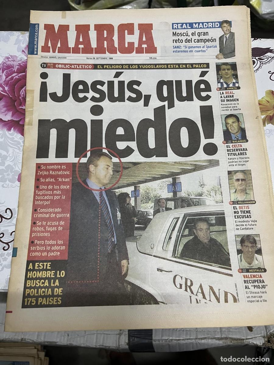 Coleccionismo deportivo: MARCA (29-9-1998) HOY OBILIC ATLETICO MADRID REAL SOCIEDAD SPARTA PRAHA CELTA ARGES VALENCIA STEAUA