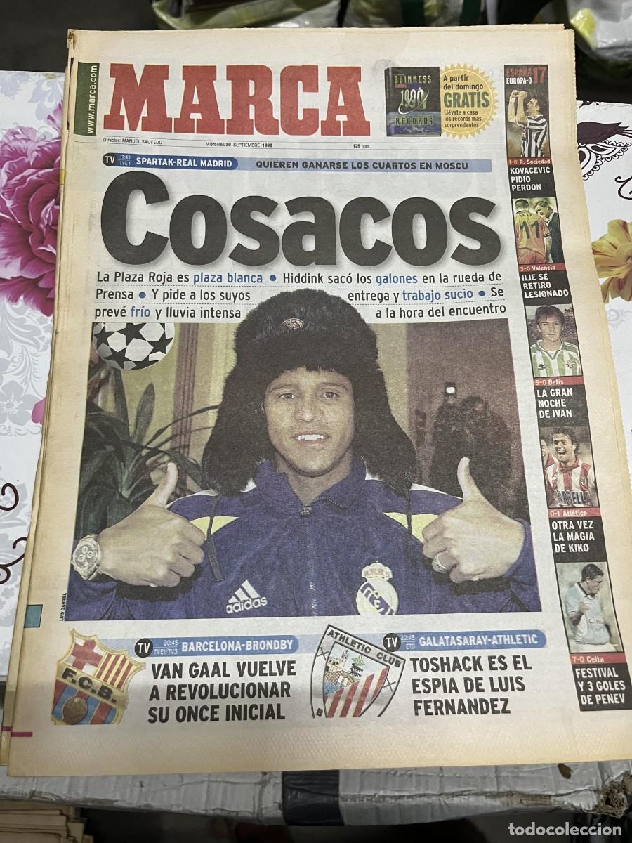 Coleccionismo deportivo: MARCA (30-9-1998) OBILIC 0-1 ATLETICO MADRID VALENCIA 3-0 STEAUA HOY SPARTAK MOSCU REAL MADRID