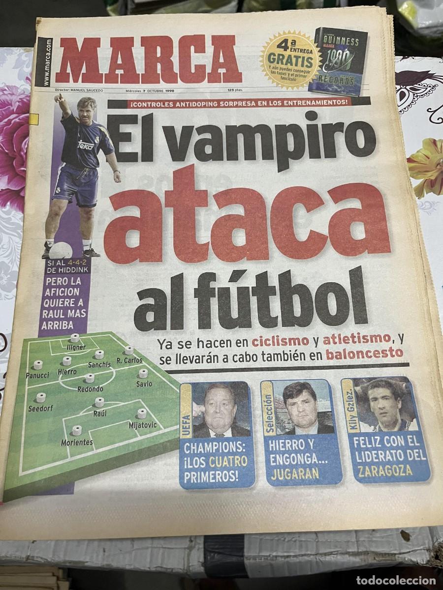 Coleccionismo deportivo: MARCA (7-10-1998) HIDDINK REAL MADRID LORENZO SANZ SAVIO ISRAEL ESPA&Ntilde;A ALBERTO HERREROS