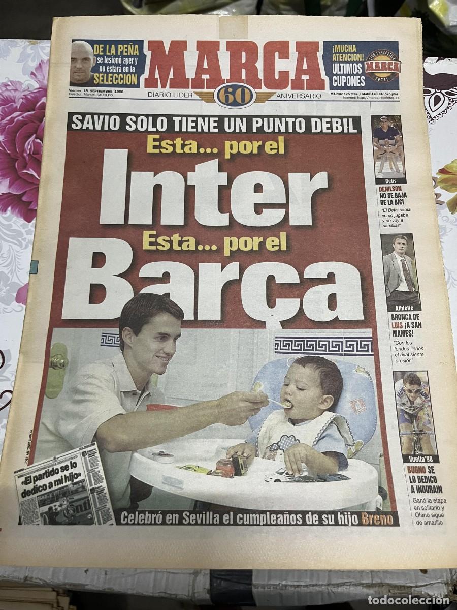 Coleccionismo deportivo: MARCA (18-9-1998) SAVIO INTER MILAN BARCELONA DENILSON LUIS FERNANDEZ ATHLETIC BUGNO
