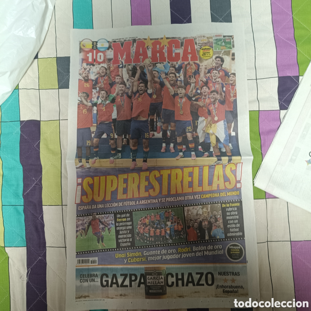 Coleccionismo deportivo: MARCA 20 Julio 2026 Espa&ntilde;a gana Mundial