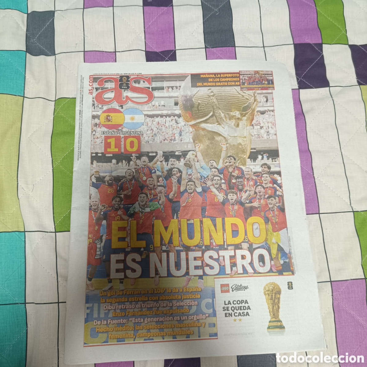 Coleccionismo deportivo: Diario AS 20 Julio 2026 (Espa&ntilde;a gana Mundial)