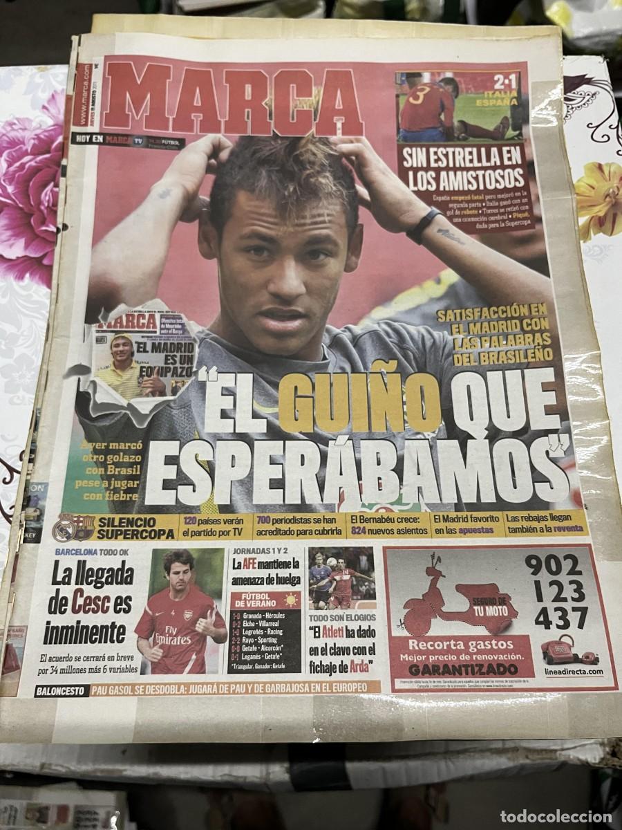Coleccionismo deportivo: MARCA (11-8-2011) NEYMAR AMISTOSO ITALIA 2-1 ESPA&Ntilde;A SUPERCOPA ESPA&Ntilde;A BARCELONA REAL MADRID