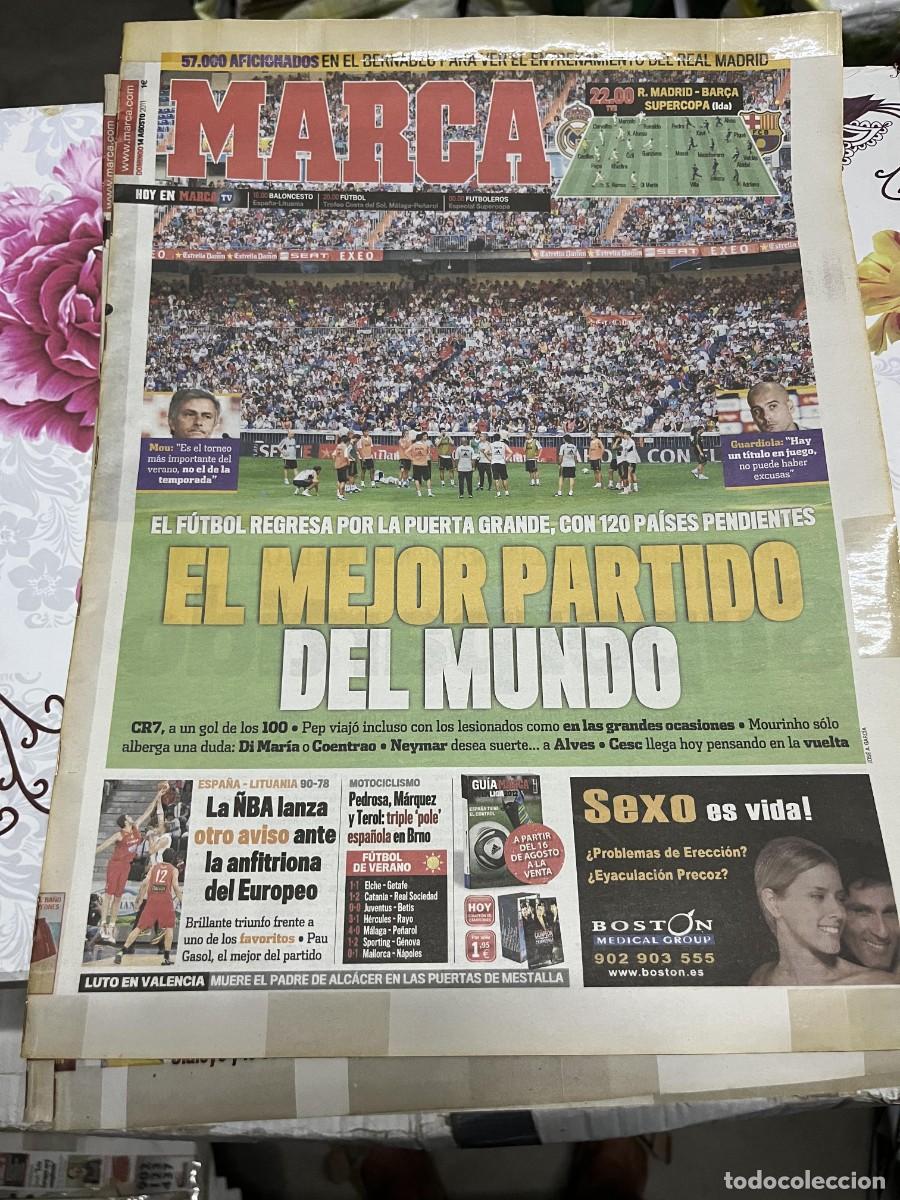 Coleccionismo deportivo: MARCA (14-8-2011) HOY FINAL SUPERCOPA ESPA&Ntilde;A REAL MADRID BARCELONA