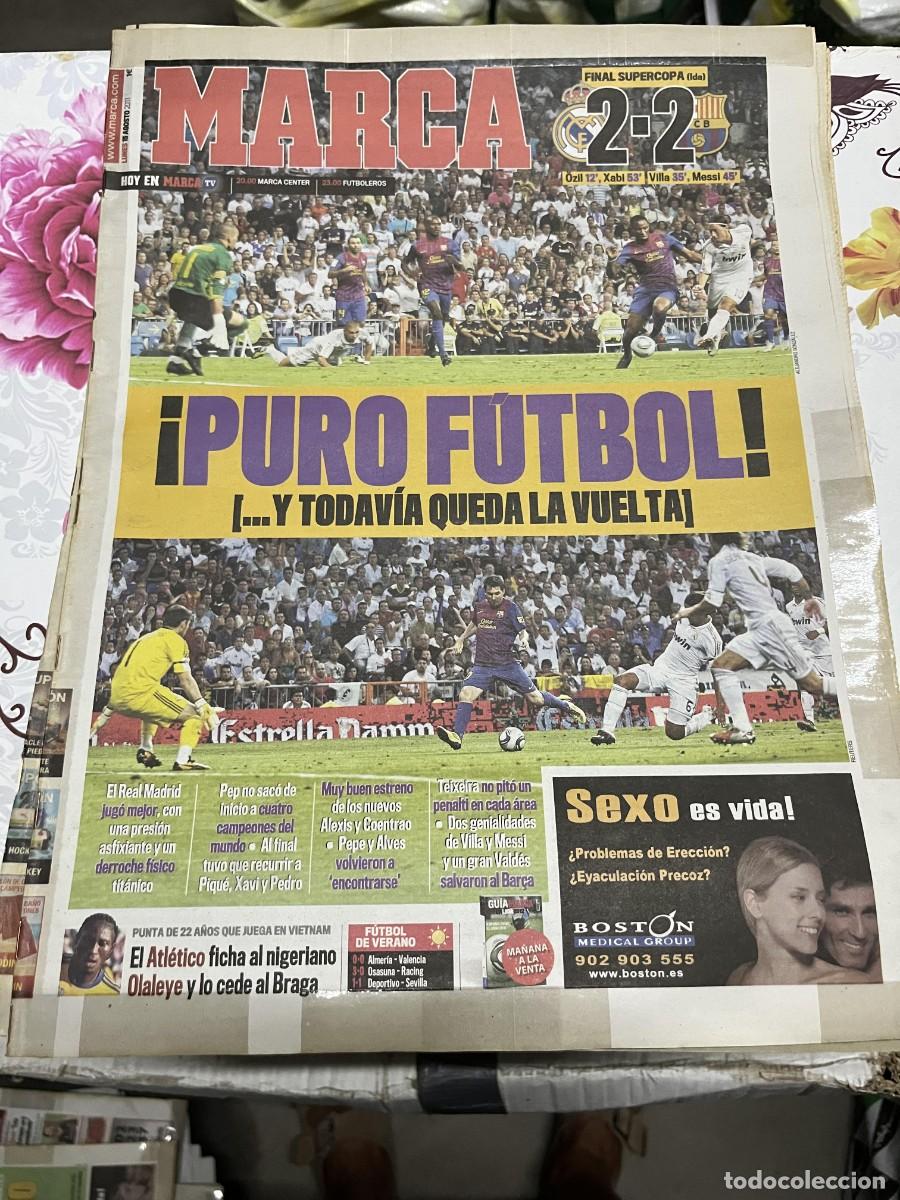 Coleccionismo deportivo: MARCA (15-8-2011) FINAL SUPERCOPA ESPA&Ntilde;A REAL MADRID 2-2 BARCELONA