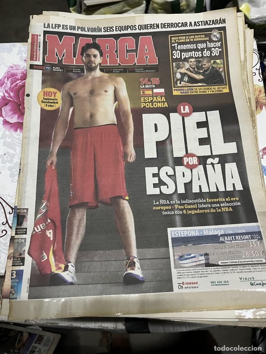 Coleccionismo deportivo: MARCA (31-8-2011) HOY BALONCESTO SELECCION ESPA&Ntilde;OLA ESPA&Ntilde;A POLONIA PAU GASOL LFP