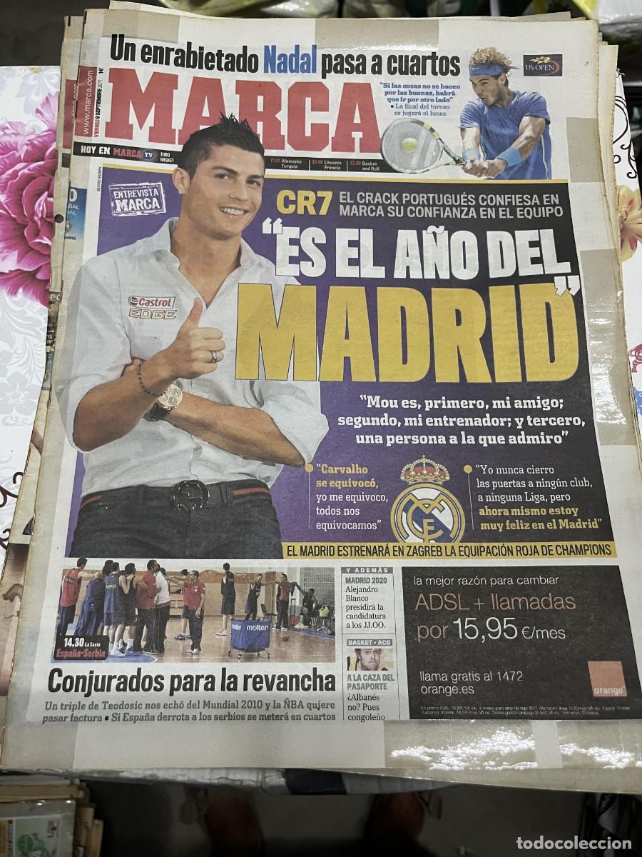 Coleccionismo deportivo: MARCA (9-9-2011) RAFAEL NADAL US OPEN TENIS CRISTIANO RONALDO CR7 HOY ESPA&Ntilde;A SERBIA BALONCESTO