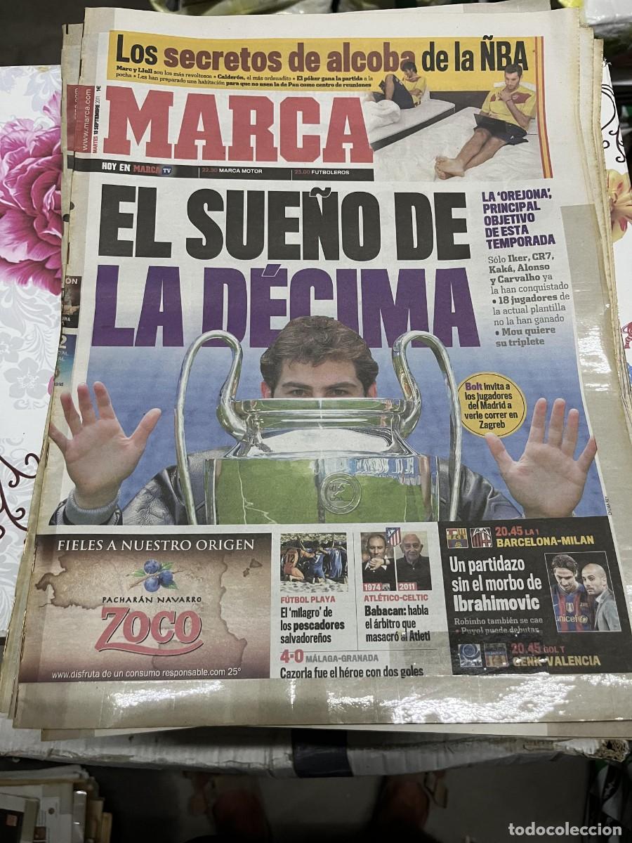 Coleccionismo deportivo: MARCA (13-9-2011) IKER CASILLAS REAL MADRID FUTBOL PLAYA ATLETICO CELTIC MALAGA 4-0 GRANADA