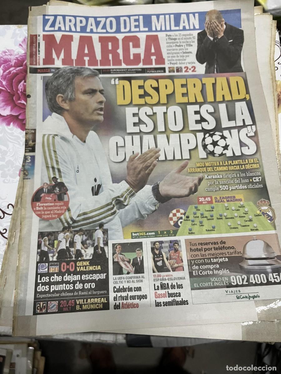 Coleccionismo deportivo: MARCA (14-9-2011)MOURINHO HOY DINAMO ZAGREB REAL MADRID USAIN BOLT FLORETINO PEREZ GENK 0-0 VALENCIA