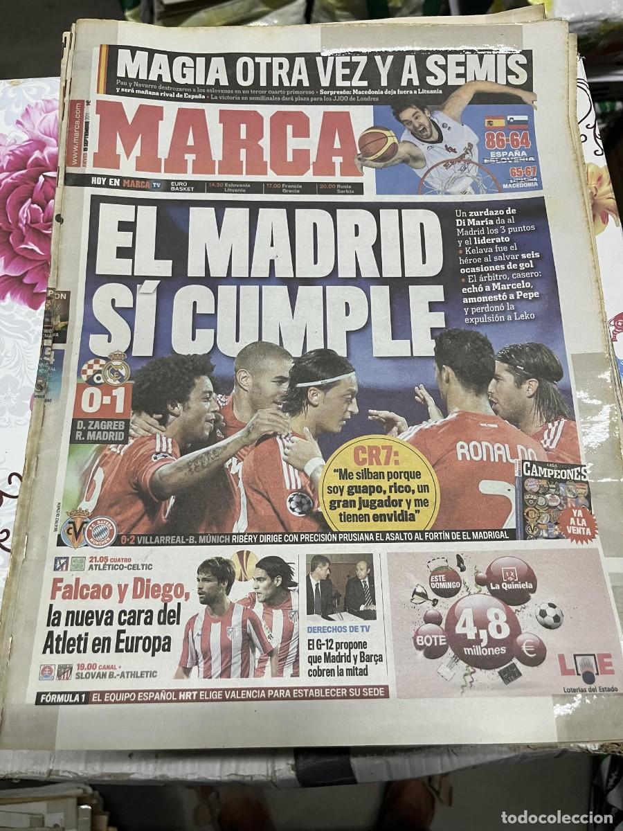 Coleccionismo deportivo: MARCA (15-9-2011) CHAMPIONS DINAMO ZAGREB 0-1 REAL MADRID CR7 BALONCESTO ESPA&Ntilde;A ESLOVENIA