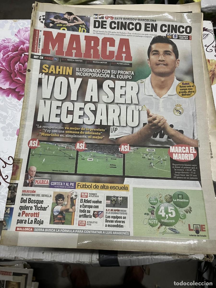 Coleccionismo deportivo: MARCA (29-9-2011) CHAMPIONS BATE BORISOV 0-5 BARCELONA VALENCIA 1-1 CHELSEA SAHIN REAL MADRID