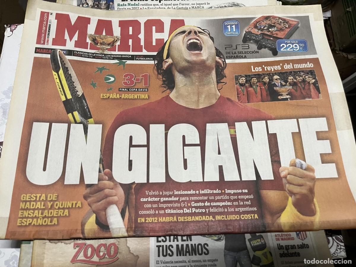 Coleccionismo deportivo: MARCA (5-12-2011) CAMPEON FINAL COPA DAVIS ESPA&Ntilde;A 3-1 ARGENTINA RAFAEL NADAL