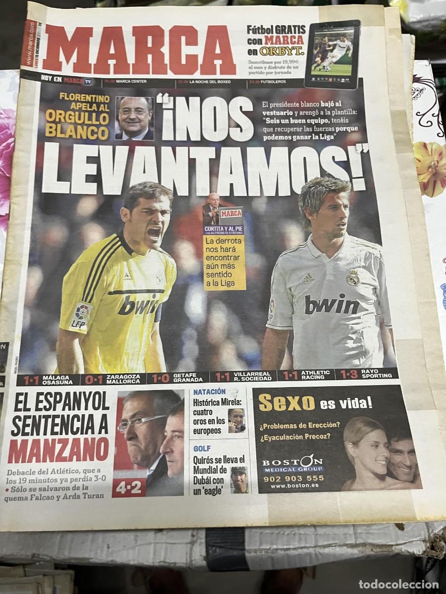 Coleccionismo deportivo: MARCA (12-12-2011) IKER CASILLAS REAL MADRID JORNADA LIGA ESPANYOL 4-2 ATLETICO RAYO 1-3 GIJON