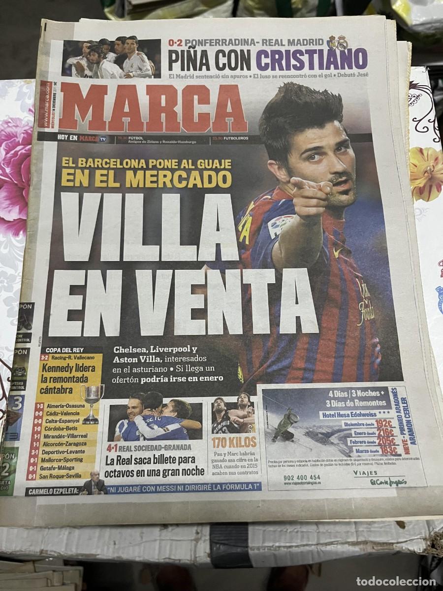 Coleccionismo deportivo: MARCA (14-12-2011) DAVID VILLA EN VENTA BARCELONA COPA PONFERRADINA 0-2 REAL MADRID
