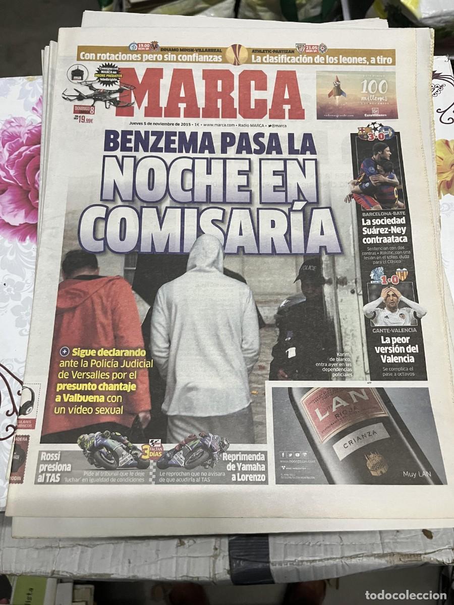 Coleccionismo deportivo: MARCA (5-11-2015) BENZEMA EN COMISARIA ATHLETIC PARTIZAN BARCELONA 3-BATE BORISOV GENK 1-0 VALENCIA