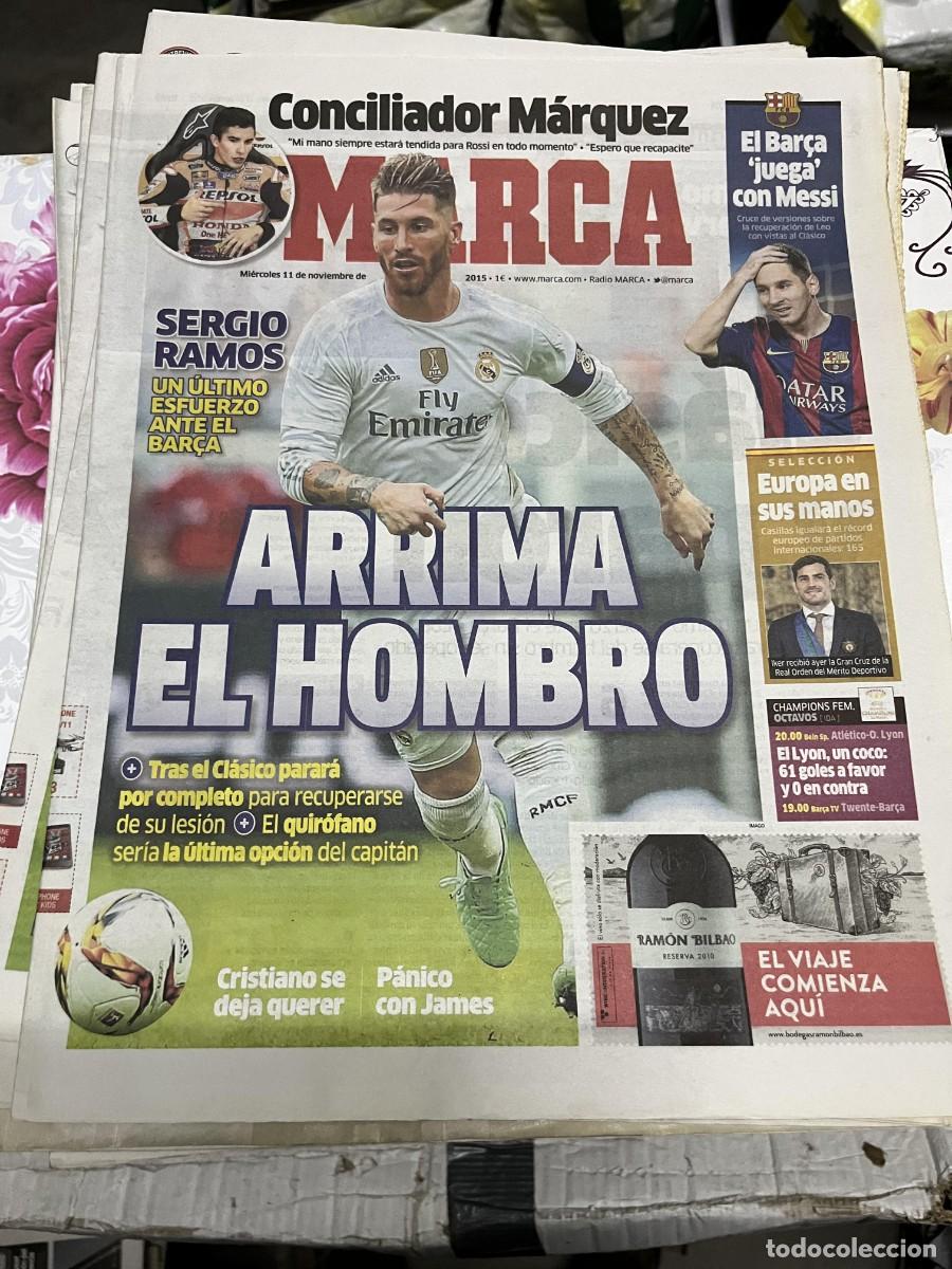 Coleccionismo deportivo: MARCA (11-11-2015) SERGIO RAMOS REAL MADRID MARC MARQUEZ MESSI CHAMPIONS FEMENINA ATLETICO LYON