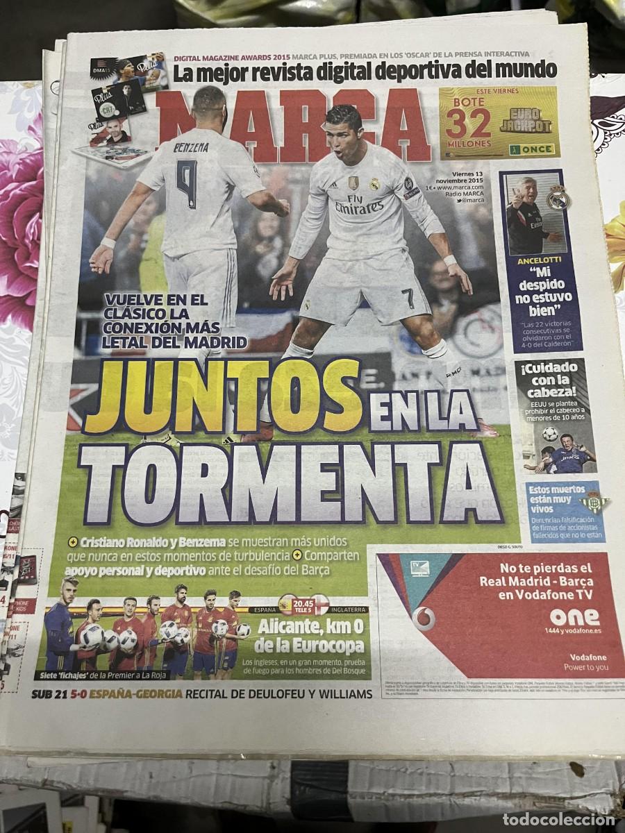 Coleccionismo deportivo: MARCA (13-11-2015) BENZEMA CRISTIANO RONALDO HOY ESPA&Ntilde;A INGLATERRA SUB-21 ESPA&Ntilde;A 5-0 GEORGIA